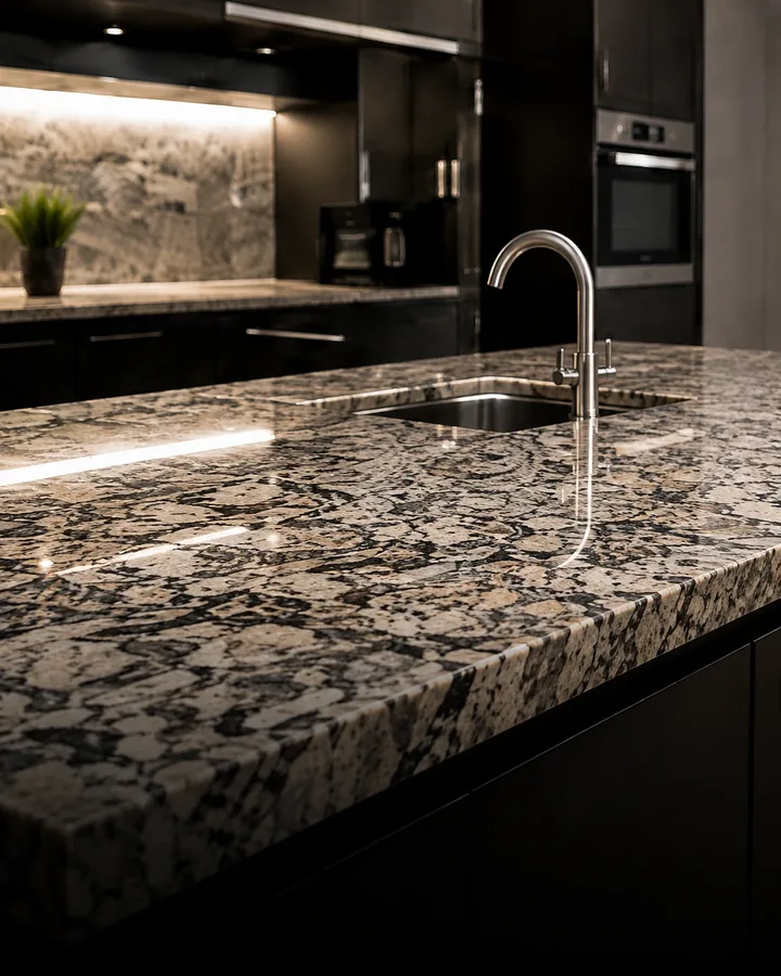 Granite kitchen worktop